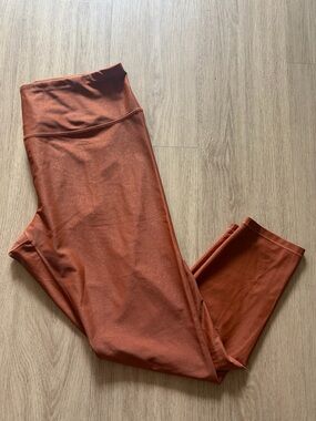 CALIA by Carrie Underwood Metallic Rust Orange 7/8 Leggings